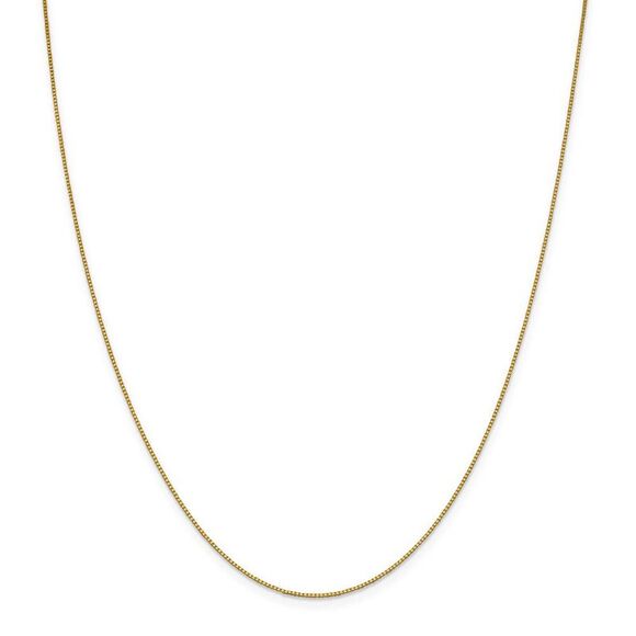 0.7mm 18k Yellow Gold Classic Box Chain Necklace, 16 Inch - Picture 3 of 8